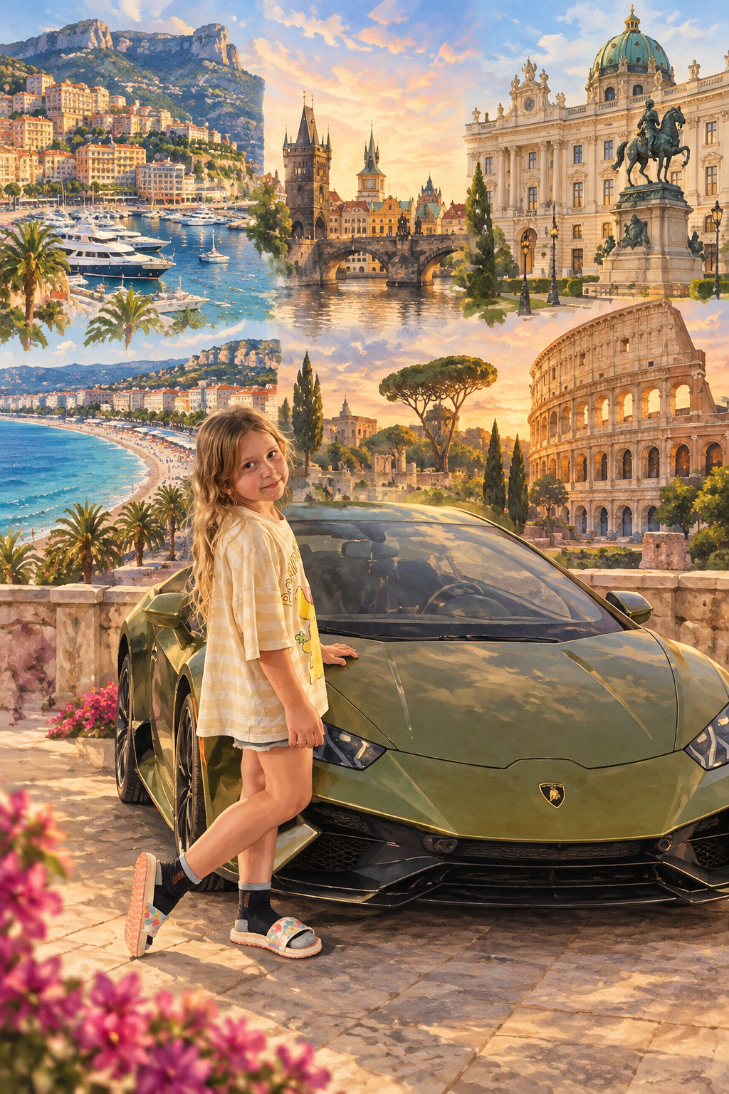 Travel portrait illustration made from the original photo